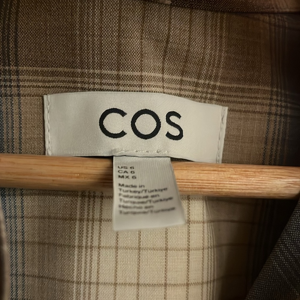 COS Checked plaid mini shirt dress size 6 - Picture 3 of 6